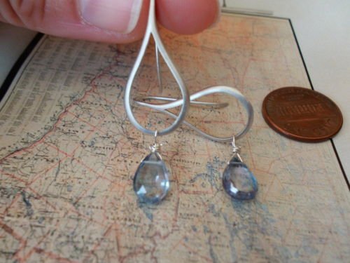 SMOOTH TEARDROP and MYSTIC QUARTZ SILVER Earrings