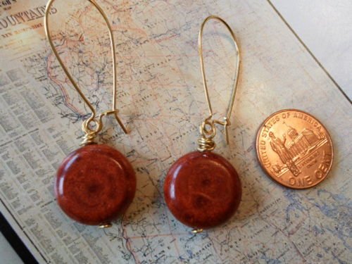 RED SPONGE CORAL GOLD Earrings 20