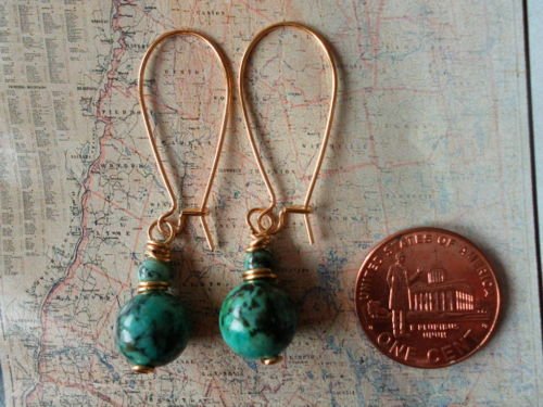 AFRICAN TURQUOISE GOLD Earrings 17