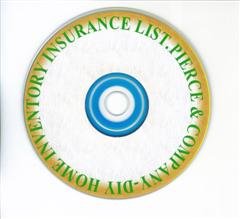 DIY Home Inventory Insurance List on a Disc $12.95.