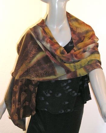 SPECIAL ORDERS ONLY - Silk Stole Shawl Scarf, Chocolate, Curry, Sage, Gold, Saffron, JOSSIANI