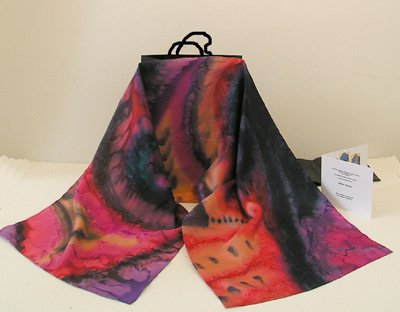 Hand Painted Silk, Multicolor scarf, rainbow scarf, one of a kind. Made to Order Jossiani