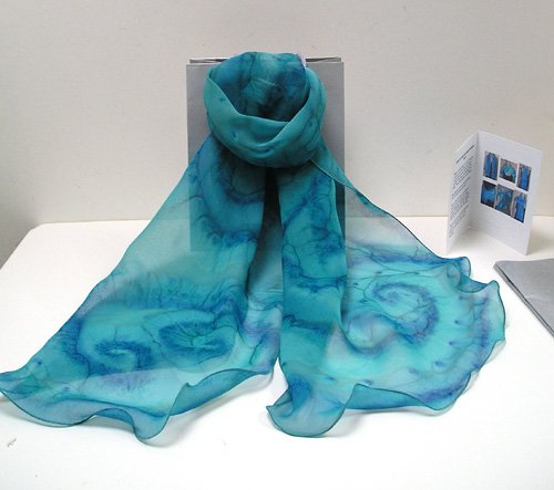 Hand Dyed Silk Chiffon Shawl by Jossiani, Made to Order.