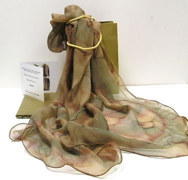 Earth Tones Scarf, Pure Silk Chiffon, Made to Order only.