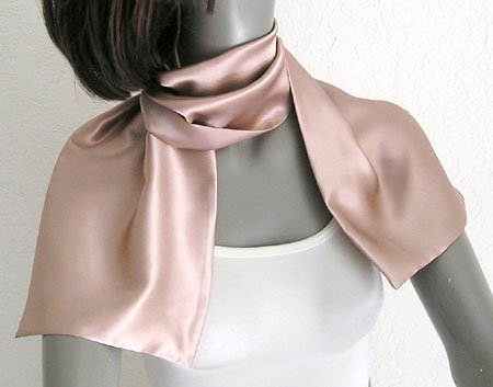 Rose Dust Silk Scarf, Double Layer Pure Charmeuse Silk, ARTINSILK