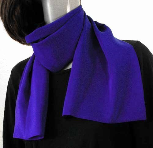 Ultramarine Royal Blue Pure Silk Crepe Scarf, double layer, Unisex.