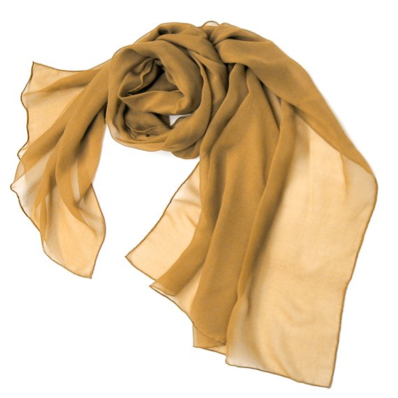 Burnt Orange Rust Shawl Wrap, Silk Chiffon Stole, Hand Hemmed, Unique Hand Dyed.