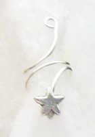 Silver Star Drop Ear Cuff #256