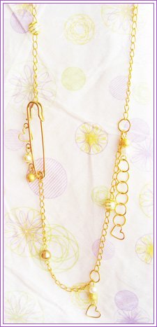 Gold Safety Pin Necklace #509