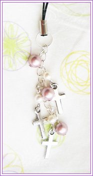 Cross + Pearls Cellphone Charms #451