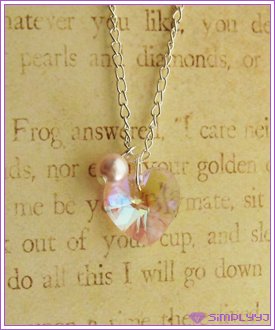 Swarovski Pink AB Heart Necklace #523