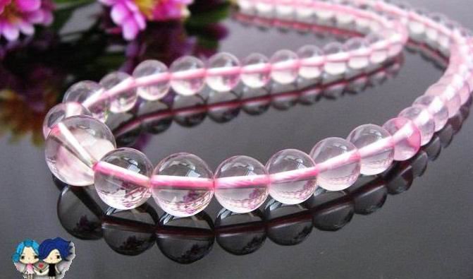 round bead Rose Quartz necklace $ 14