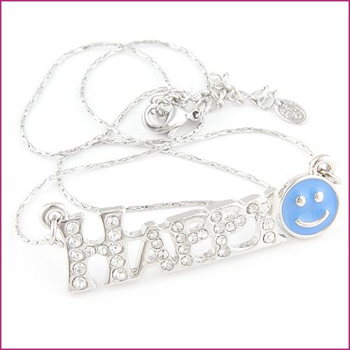 18KGP smile face necklace $10