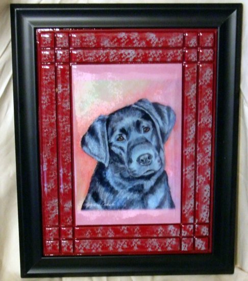 Black Labrador Retriever 8x10 Tile