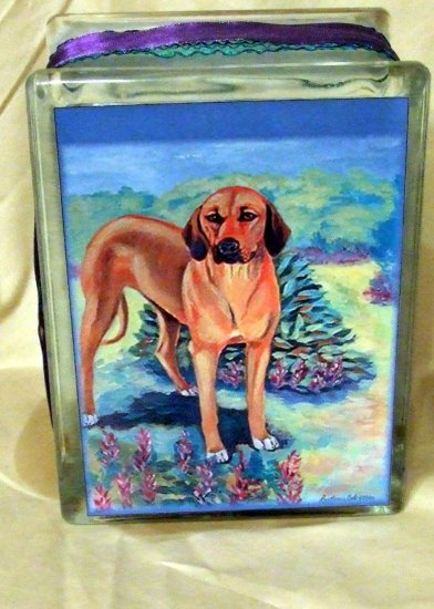 Rhodesian Ridgeback 6x8 Glass Block