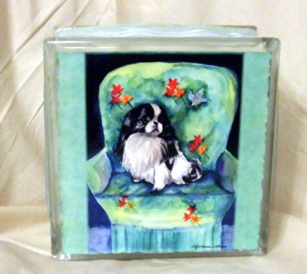 Japanese Chin 8x8 Glass Block Light