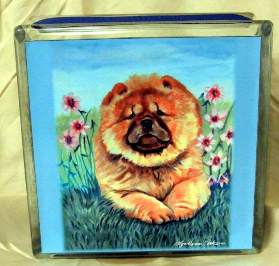 Chow Chow 8x8 Glass Block Light