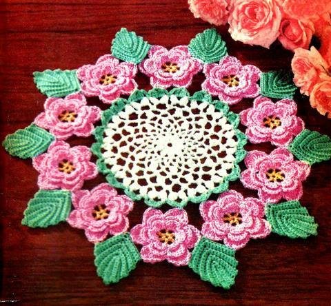 Rose Doily Crochet Pattern Vintage 723056