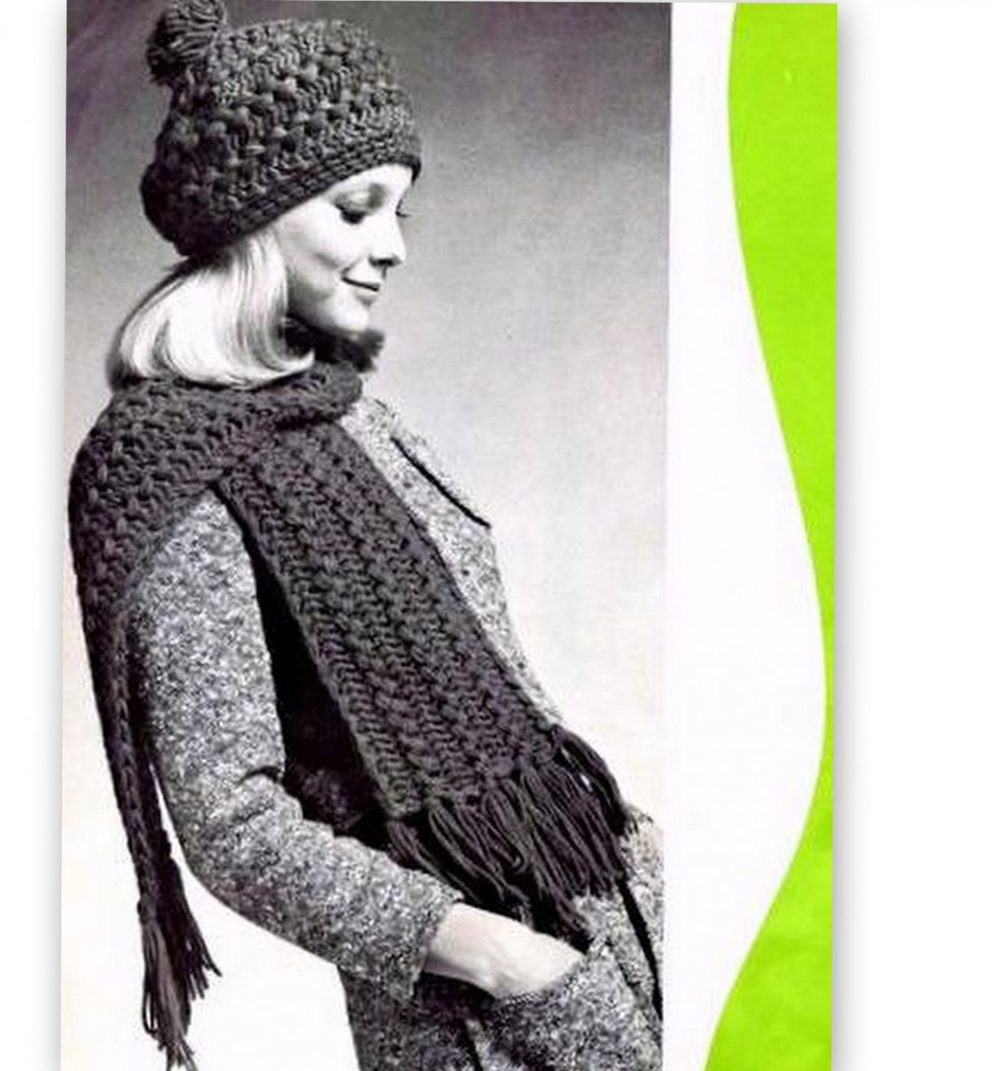 Tam Hat Cap and Scarf Pattern in Hairpin Lace Vintage 725007