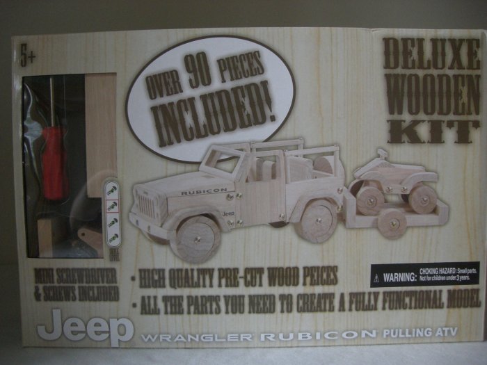 Handcrafted Wooden Jeep Wrangler Rubicon Pulling ATV