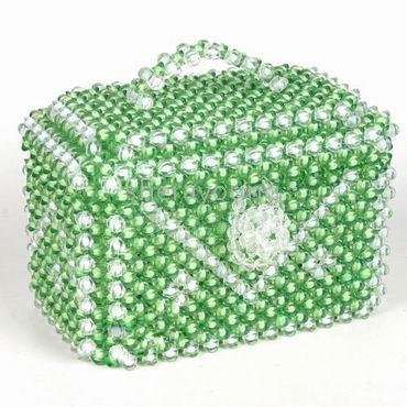 green beaded jewelry case**Free ship**
