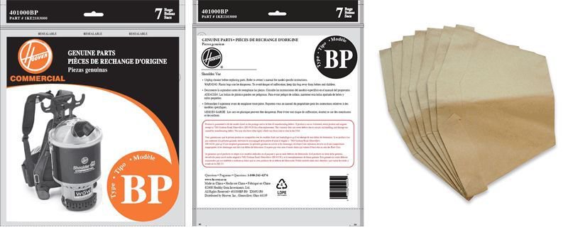 401000BP, 1KE2103000, 28 Hoover Royal BP Backpack Vacuum Bags for C2401, MRY4001
