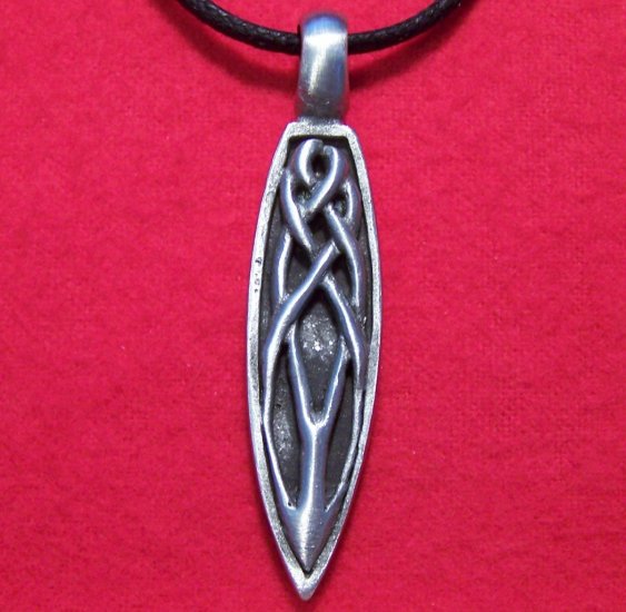 Antiqued Pewter Celtic Knot Teardrop Pendant Necklace