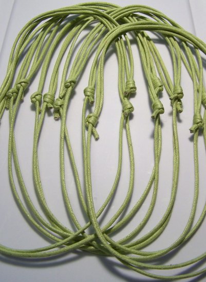 10 Pale Green Cotton Cord Necklaces No Pendants
