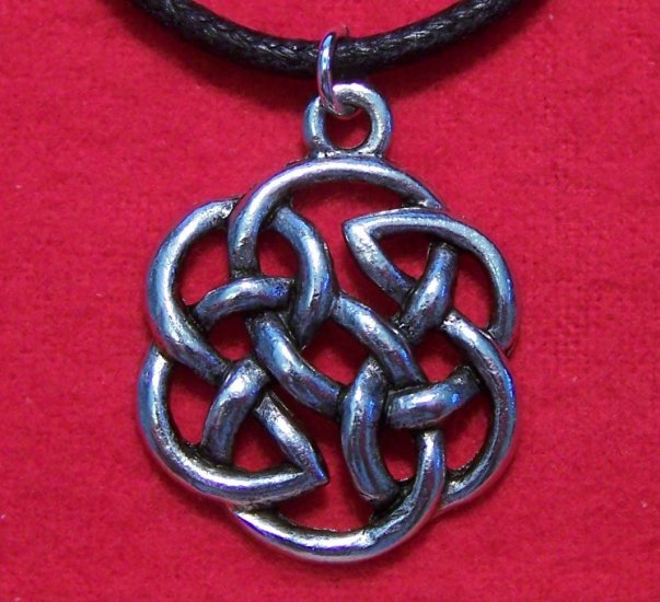 Antiqued Pewter Celtic Knot Design Round Pendant U.S.A.