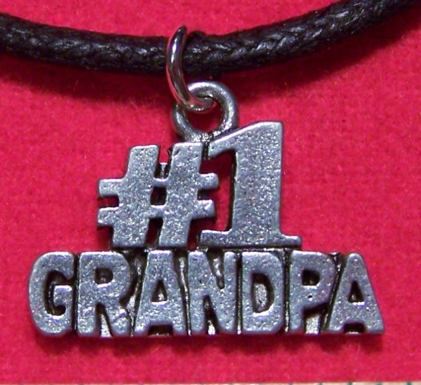 Antiqued Pewter #1 GRANDPA Pendant Necklace U.S.A.