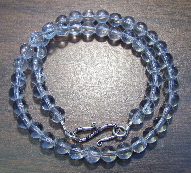 Quartz 16" Stone Necklace with Sterling Silver Clasp U.S.A.