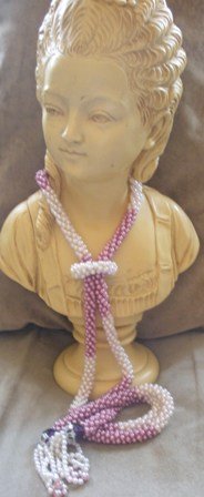 Vintage 80’s Tie Style Beaded Necklace