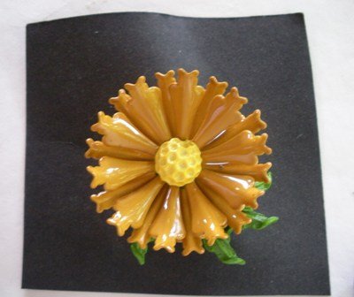 Classic Butterscotch Colored Blooming Flower Brooch
