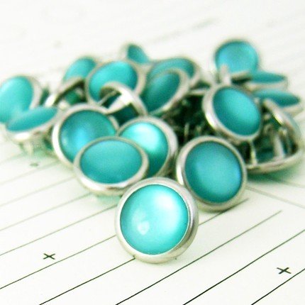 48 Teal Cowgirl Snaps Pearl Prong Western Snaps