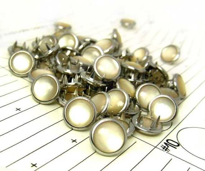 48 Cream Cowgirl Snaps Pearl Prong Western Snaps