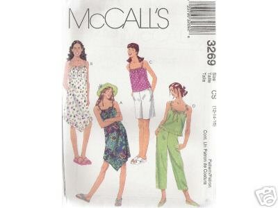 GIRLS DRESS, TOP, CAPRI PANTS & SHORTS McCALL'S PATTERN