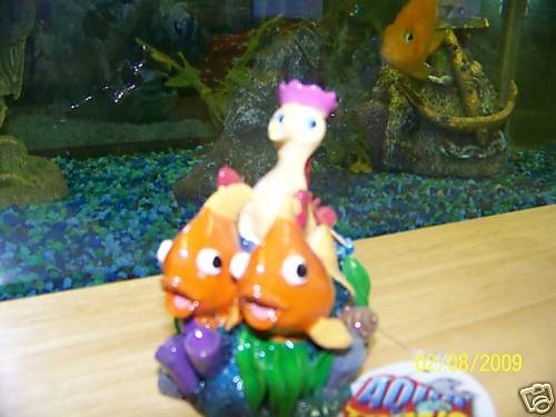 Aqua Toons RIDING SEAHORSE Decoration for aquariums NEW