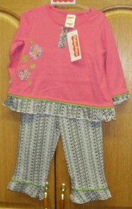 FISHER PRICE 2PC GIRLS SET PANT/LS SHIRT 12 MO ~NWT