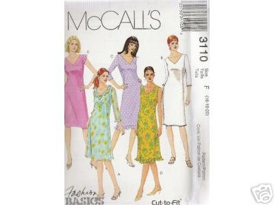 MISSES' MISS slightly A-lined DRESSES McCALL'S PATTERN