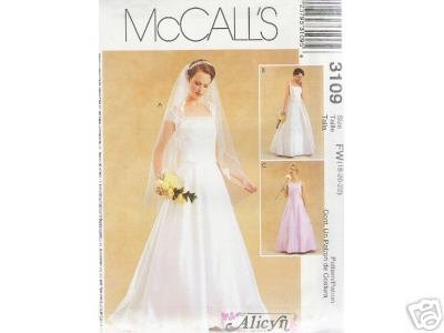 BRIDAL GOWN & BRIDESMAlD DRESSES McCALL'S PATTERN 18-22