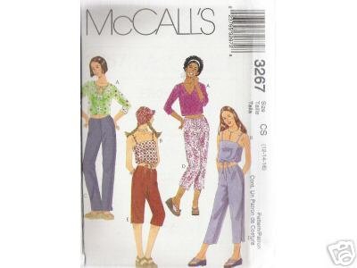 GIRLS TOPS & LOW RISE PANTS 3-lengths McCALL'S PATTERN