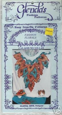 Glendas iron-on pattern FASHION FLORALS CALADIUM COLLAR