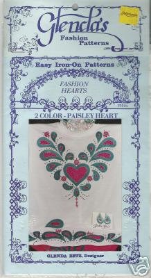 Glendas iron-on pattern FASHION HEARTS PAISLEY HEART