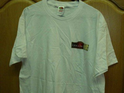 White Walt Disney LION KING 1/2 T-Shirt Adult Large NEW