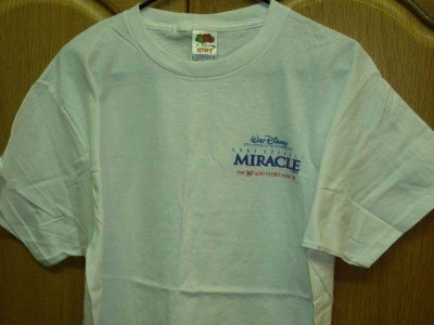 WHITE Walt Disney MIRACLE T-Shirt Adult Large NEW