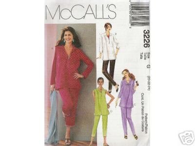 TUNIC TOPS AND PANTS - 2 lengths McCALL'S PATTERN