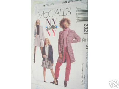 JR. NY PANTS-JACKET-SKIRT PATTERNS McCALL's 9-14