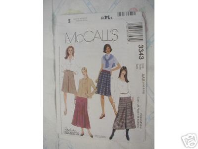 MISSES SKIRTS 2 LENGTHS PATTERN McCALL'S 12-18