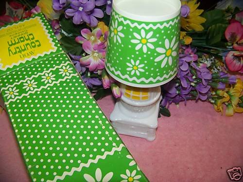 Avon SONNET Cologne YELW/GRN COUNTRY CHARM LAMP 4.8oz