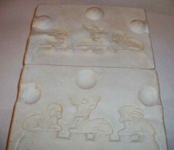 '70 CERAMIC MOLD CHRISTMAS ORNAMENT ~LAMB DEER DONKEY